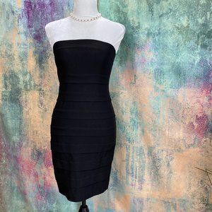 📌 Ruby Rox Strapless Bodycon Rayon Blend Black Dress  - Very Stretchy